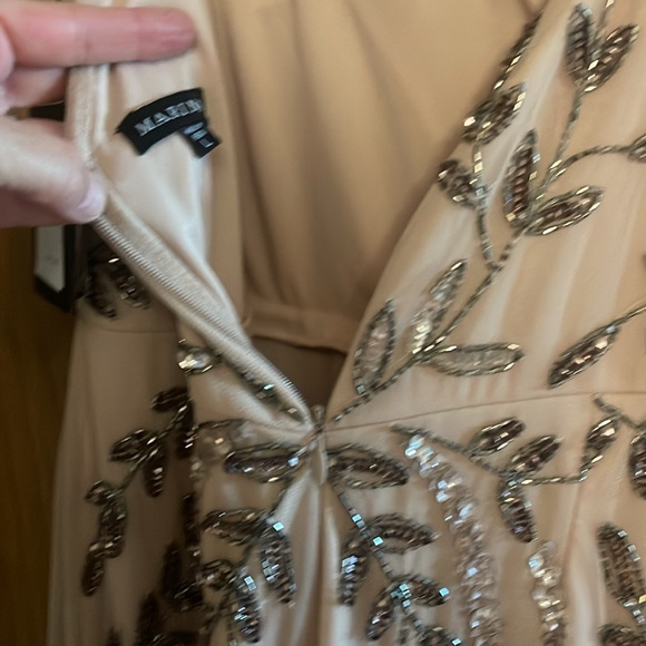 Marina special occasion beaded dress size large color is blush - Picture 5 of 9